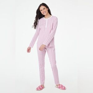 Roller Rabbit Hathi Pajamas Pink White Pima Cotton Size Medium Set